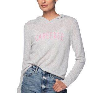 NWT Golden Sun Sweater Hoody Vacay Ready 100% cashmere hoody gray “CAREFREE” S/M